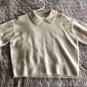 H&M Cream Pear Collared Sweater